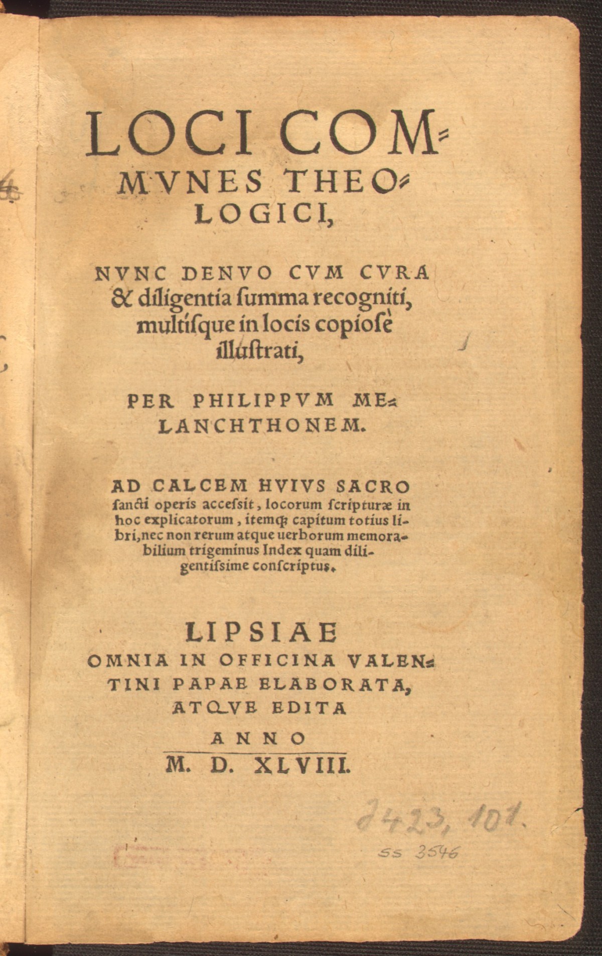 Philipp Melanchthon: Loci communes theologici 