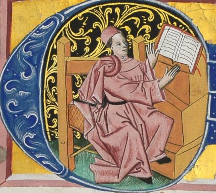 Bewohnte Initiale Petrus Lombardus